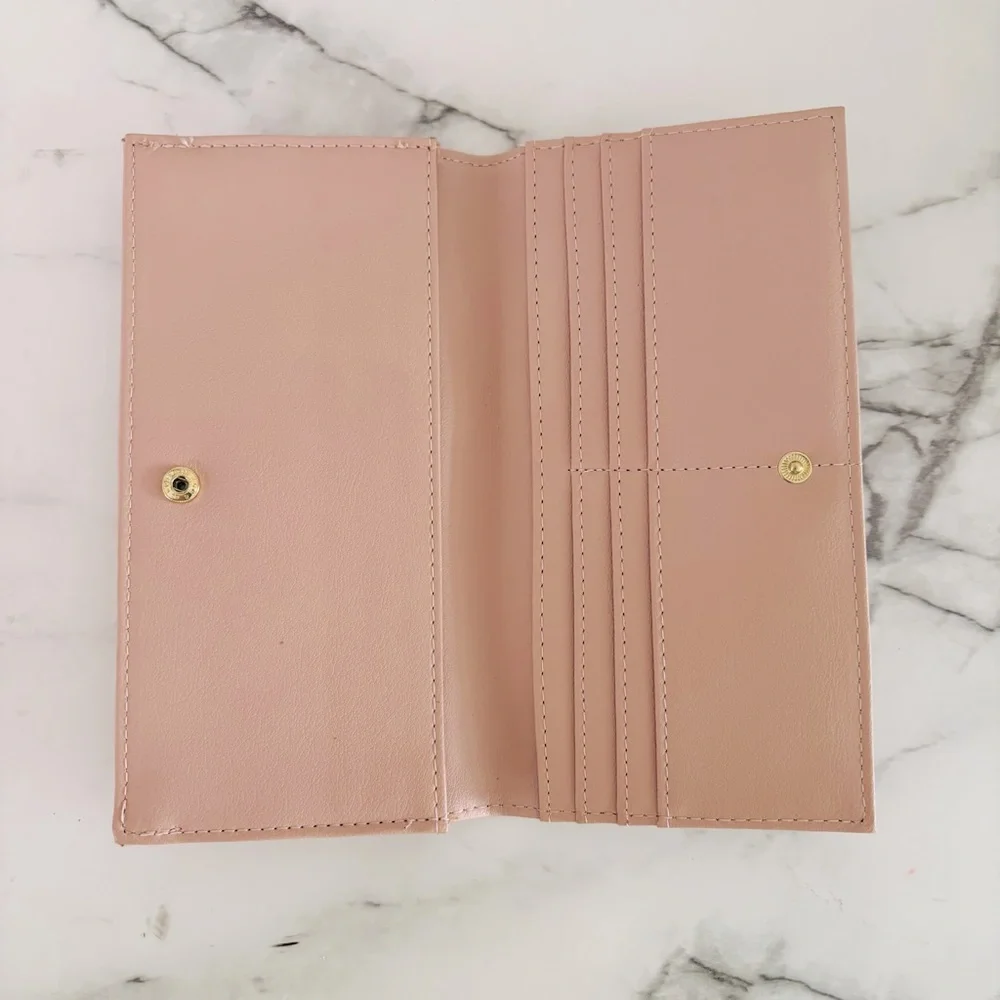 Aimee Kestenberg Marietta‎ Blush Pink Leather Bi-Fold Flat Long Wallet